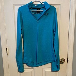 Bright Blue Active Faith long sleeve shirt with thumb holes